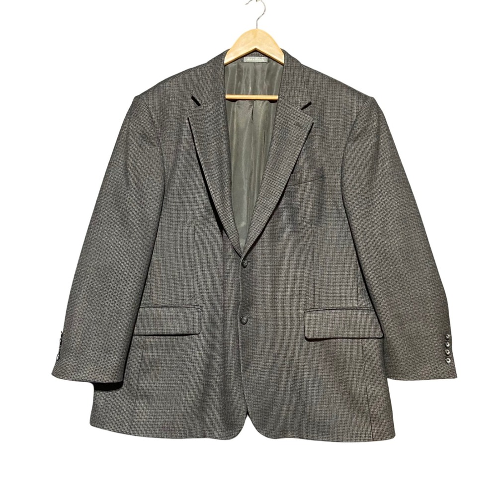 Oscar De La Renta Mensβ Gray Patterned Wool Sport Coat Blazer Jacket Size 48R